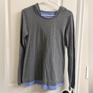 Columbia Women's Gray and Light Blue Lightweight Hoodie